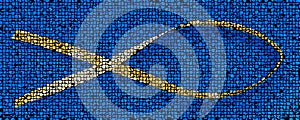 Fish symbol mosaic