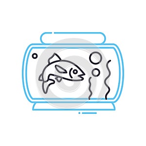 fish tank line icon, outline symbol, vector illustration, concept sign