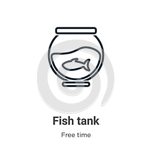 Fish tank outline vector icon. Thin line black fish tank icon, flat vector simple element illustration from editable free time