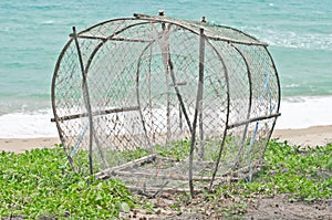 Fish trap on the beach.