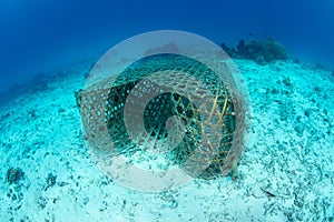 Fish Trap Underwater in Indonesia