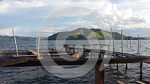 Fish trapping on the side lake Sentani