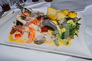 Fish and various seafood