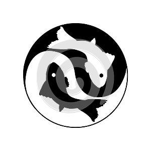 Fish Yin and Yang symbol of harmony and balance.