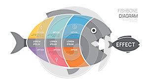 Fishbone Diagram Cause and Effect Template for business Timeline infographics. vector design