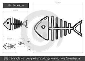 Fishbone line icon.