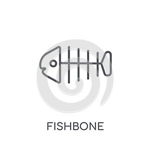 Fishbone linear icon. Modern outline Fishbone logo concept on wh