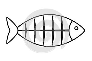 Fishbone silhouette icon. Clipart image