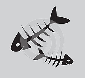 Fishbone vector illustration, web icon, sign