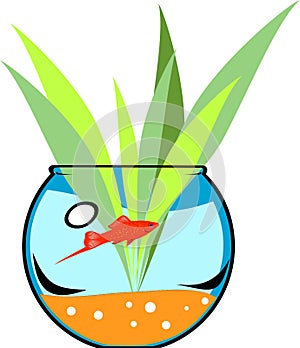 Fishbowl with platies fish