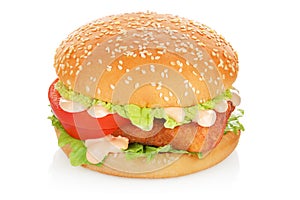 Fishburger isolated on white