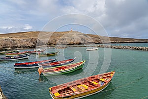 Fisher boats in Pedra Lume harbor in Sal Islands - Cape Verde - Cabo Verde