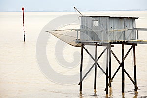 Fisher cabin on water