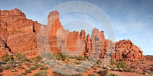 Fisher towers rock formation in Southern Utah photo