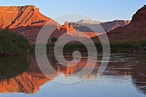 Fisher Towers in Setting Sun