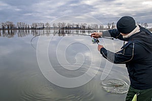 Fisherman in action