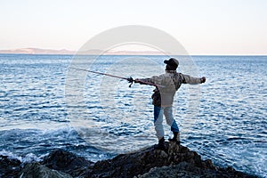 Fisherman admires the open spaces