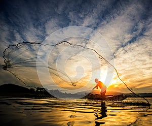 Fisherman of Bangpra Lake