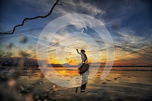 Fisherman of Bangpra Lake