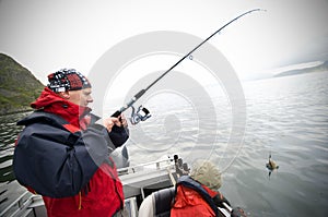 Fisherman on boat