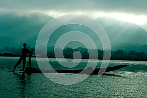 Fisherman in boat