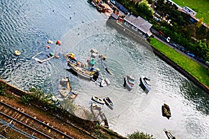 Fisherman boat harbour village