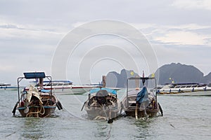 The fisherman boat in Phi Phi island.