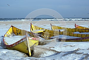 Fisherman boats on the beach