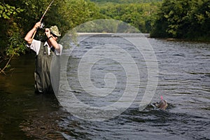 Fisherman catches of salmon