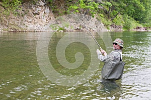 Fisherman catches of salmon