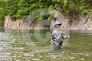 Fisherman catches of salmon