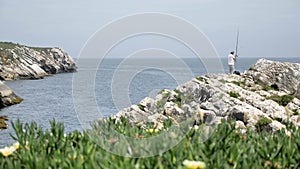 Fisherman Cliff Ocean View Slowmotion 4k