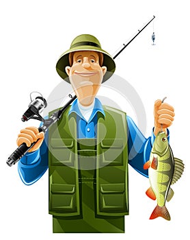 Fisherman with fish photo