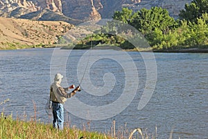 Fisherman Fly Fishing on the Green River