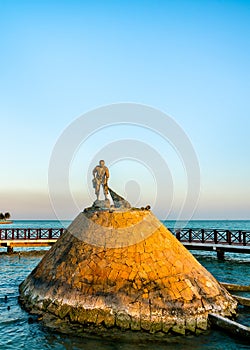 Fisherman fountain in Chetumal, Mexico