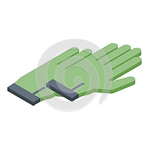 Fisherman gloves icon, isometric style