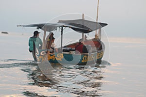 fisherman go fishing by boat