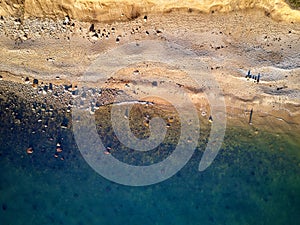 Fisherman at Hamptons Beach aerial shot photo