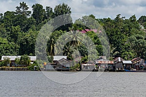 Fisherman house on Berau river, Borneo