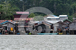 Fisherman house on Berau river, Borneo
