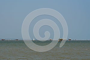 Fisherman house in the sea