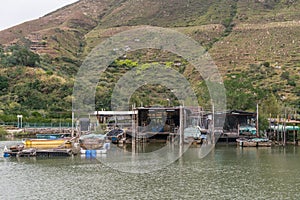 Fisherman house on stilts on Tai O River, Hong Kong China