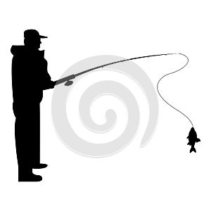 Fisherman icon black color illustration flat style simple image