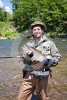 Fisherman keeps caught cherry salmon