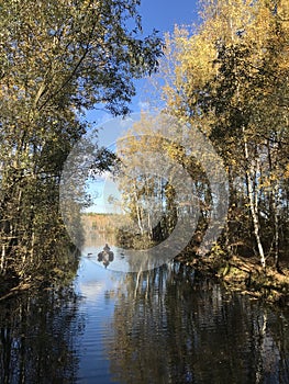 Fisherman on the lake photo