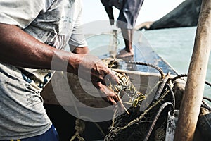 A fisherman with a lobster in Cabo de la vela