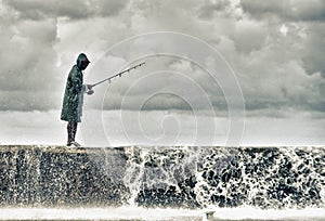 A fisherman in the malecon of havana