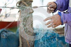 fisherman net find fish and catch crab