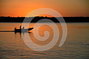 Fisherman returning from day of fishing