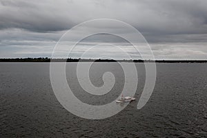 A fisherman in a river
